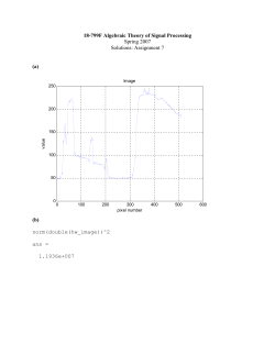 18-799F Algebraic Theory of Signal Processing Spring 2007