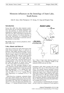 Monsoon influences on the limnology of Juam Lake, South Korea