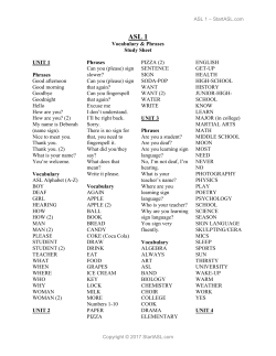 ASL 1 - Start ASL