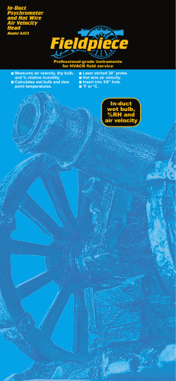 In-Duct Psychrometer and Hot Wire Air Velocity Head In