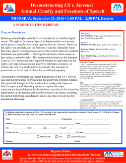 Deconstructing US v. Stevens: Animal Cruelty and Freedom of Speech