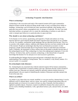 Archaeology FAQ - University Operations