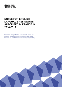 Notes for English Language Assistants