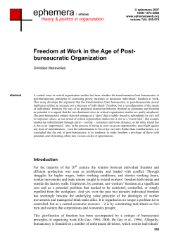 Freedom at Work in the Age of Post