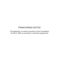 FRANCHISING NOTICE - Competition Commission