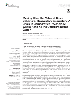 Making Clear the Value of Basic Behavioral Research. Commentary