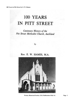 100 Years in Pitt Street by E. W. Hames Wesley Historical Society