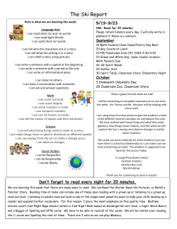 9/19-9/23 - West Branch Local School District
