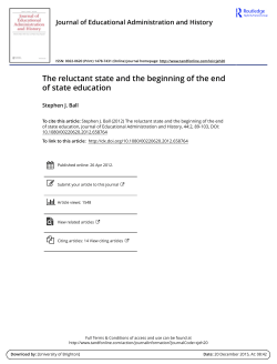 The reluctant state and the beginning of the end of state education