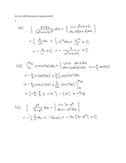 Arts Sci 1D06 Solutions to Assignment #9 1.