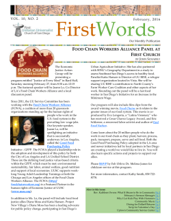 FOOD CHAIN WORKERS ALLIANCE PANEL AT FIRST CHURCH