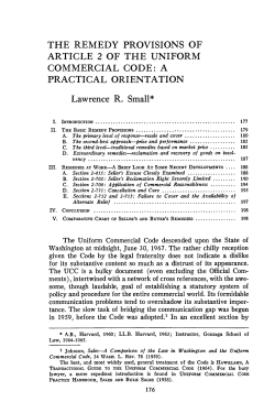 THE REMEDY PROVISIONS OF ARTICLE 2 OF THE UNIFORM