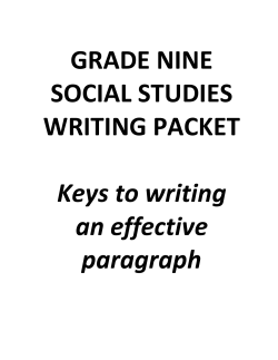 Gr 9 Writing Packet