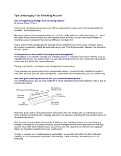 Tips on Managing Your Checking Account