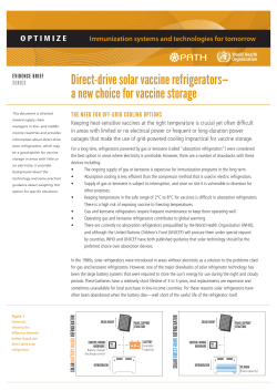 Direct-drive solar vaccine refrigerators