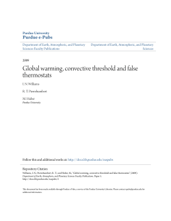 Global warming, convective threshold and false - Purdue e-Pubs