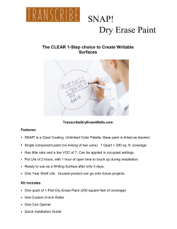 SNAP! Dry Erase Paint - Transcribe Dry Erase Walls