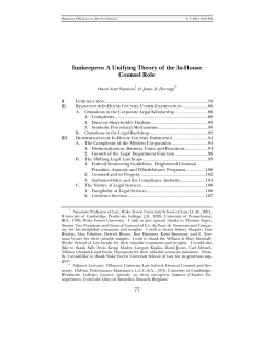 A Unifying Theory of the In-House Counsel Role