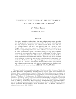 INDUSTRY CONNECTIONS AND THE GEOGRAPHIC LOCATION