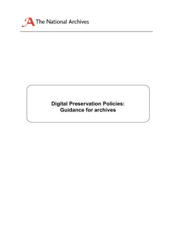 Digital preservation policies guidance for archives