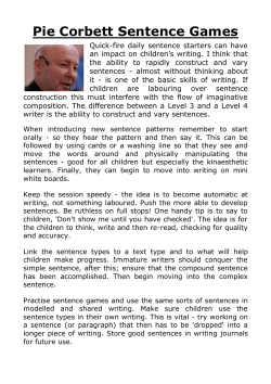 Pie Corbett Sentence Games