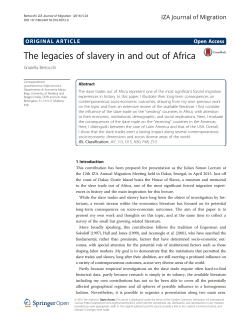 The legacies of slavery in and out of Africa