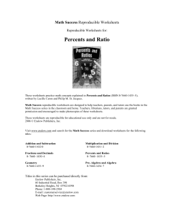 Percents and Ratio - Enslow Publishing