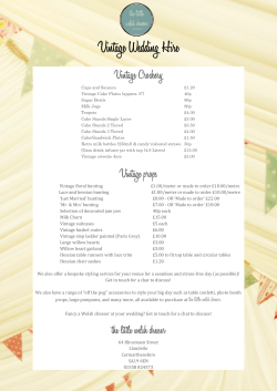 Vintage Wedding Hire - The Little Welsh Dresser