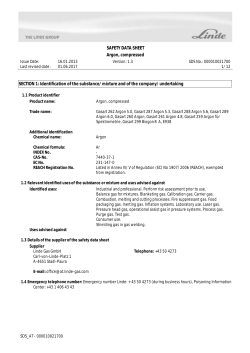 SAFETY DATA SHEET Argon, compressed SECTION 1