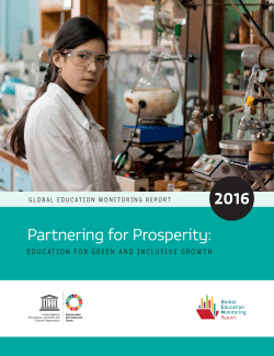 Partnering for prosperity: education for green and inclusive growth
