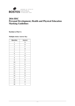 2016 HSC PDHPE Marking Guidelines