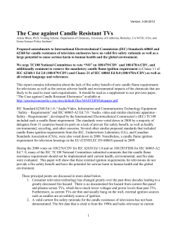 The Case against Candle Resistant TVs
