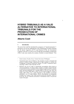 hybrid tribunals as a valid alternative to international tribunals for the