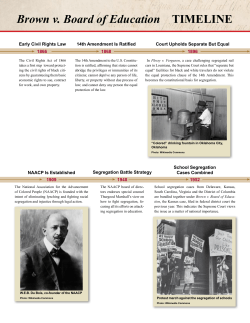Brown v. Board of Education TIMELINE