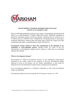 DEVELOPMENT CHARGES INFORMATION