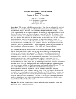 Industrial Revolutions: a graduate seminar HSci 8930