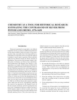 chemistry as a tool for historical research: estimating the contraband