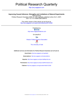 Strengths and Limitations of Natural Experiments