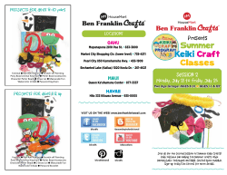 Summer Keiki Craft Classes - Ben Franklin Crafts Hawaii