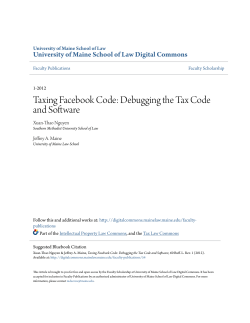 Taxing Facebook Code: Debugging the Tax Code and Software