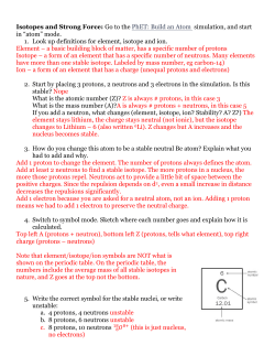 Key Isotopes and Strong Force