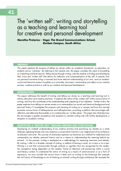 41 The `written self`: writing and storytelling as a teaching and