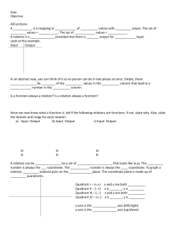 A) Functions A ______ is a mapping or ______ of ______ values