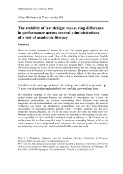 The stability of test design