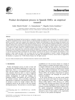 Product development process in Spanish SMEs