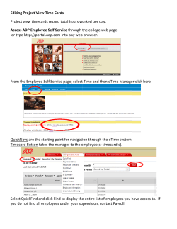 Quick Reference Editing Project View Time Cards