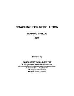 Coaching Skills Manual