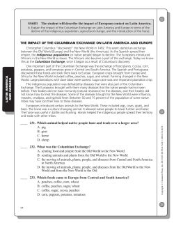 SS6H1 The student will describe the impact of European contact on