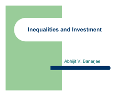 Inequalities and Investment