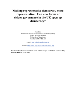 Making Representative Democracy More Representative. Can new